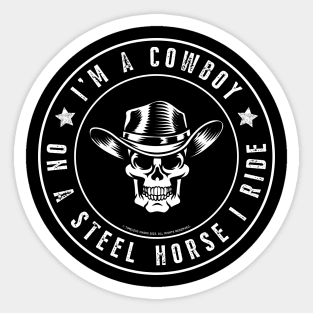 Cowboy Biker Steel Horse Sticker